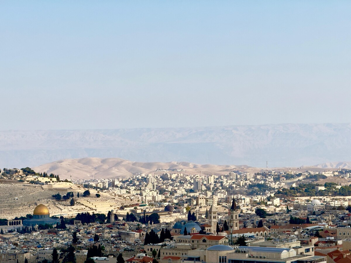 The Temple Mount and the hills beyond